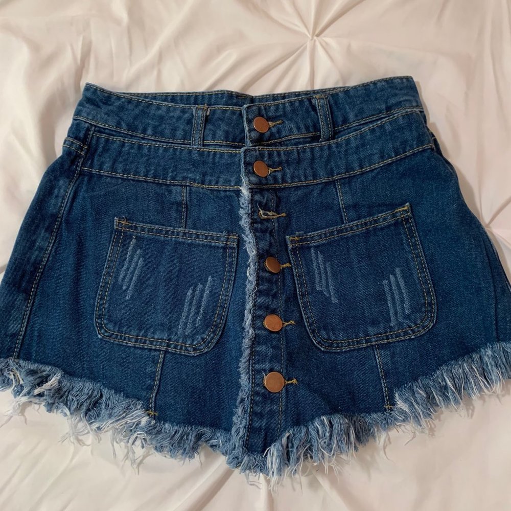 SHEIN Blue Jean Skorts Size S